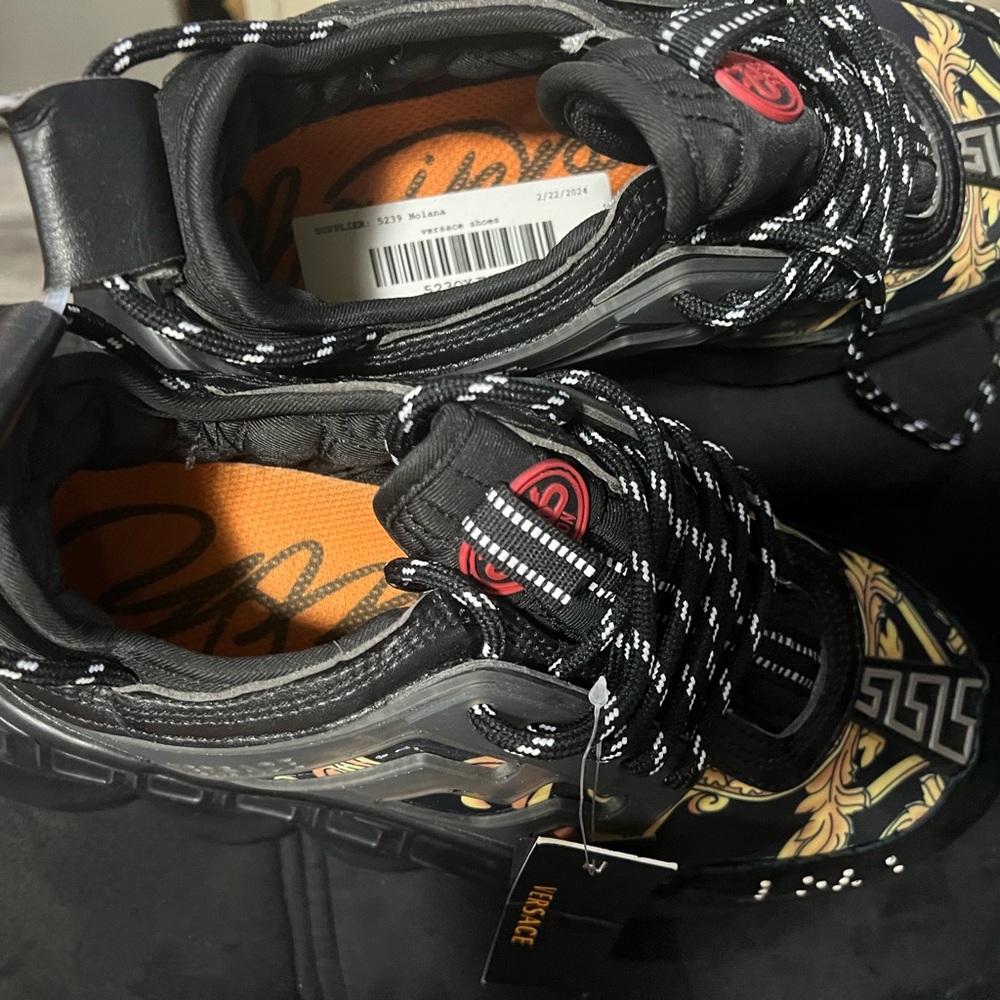 Versace sneakers mix Tessuti ,crosta , Vitello size 40